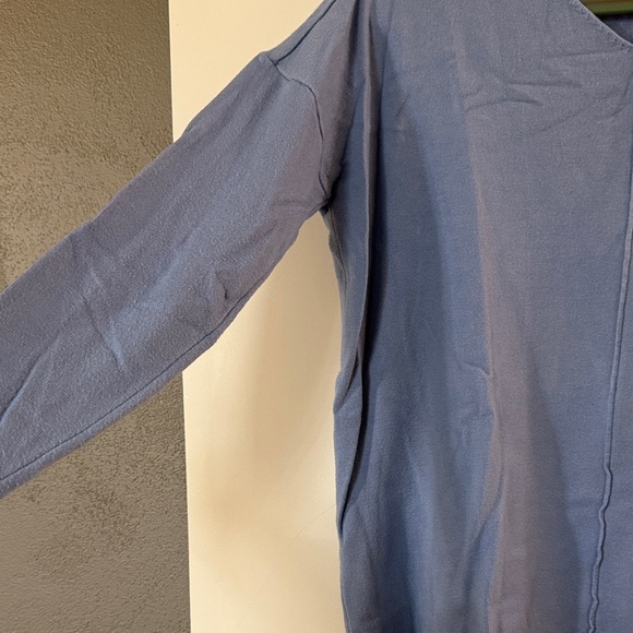 ZENANA Soft Blue V-Neck Pullover Sweater - Picture 3 of 7